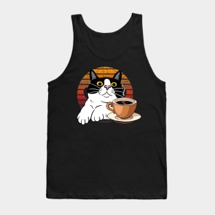 cat and coffee Tank Top